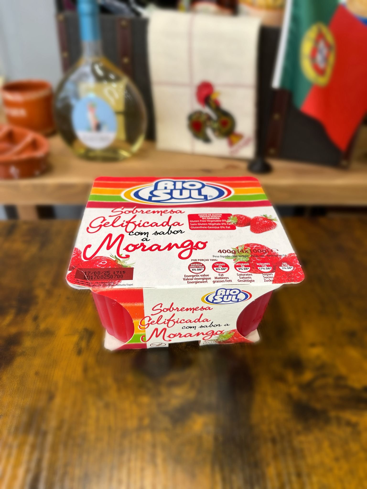 sobremesa gelificada sabore morango pack de 4x100g